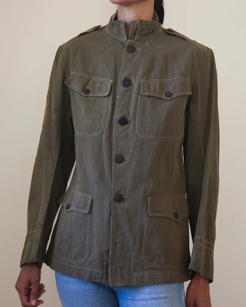 1910s Antique WWI Army Doughboy Jacket with Patches