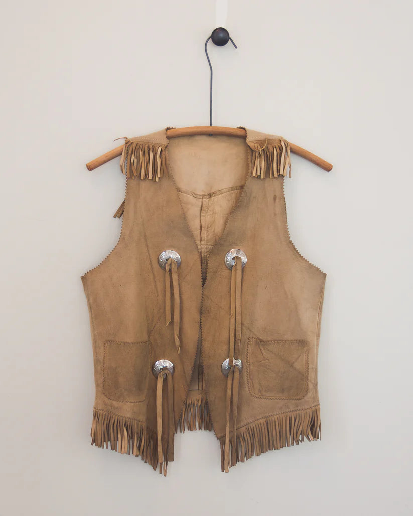 1936 Vintage Texas Centennial Suede Leather Vest