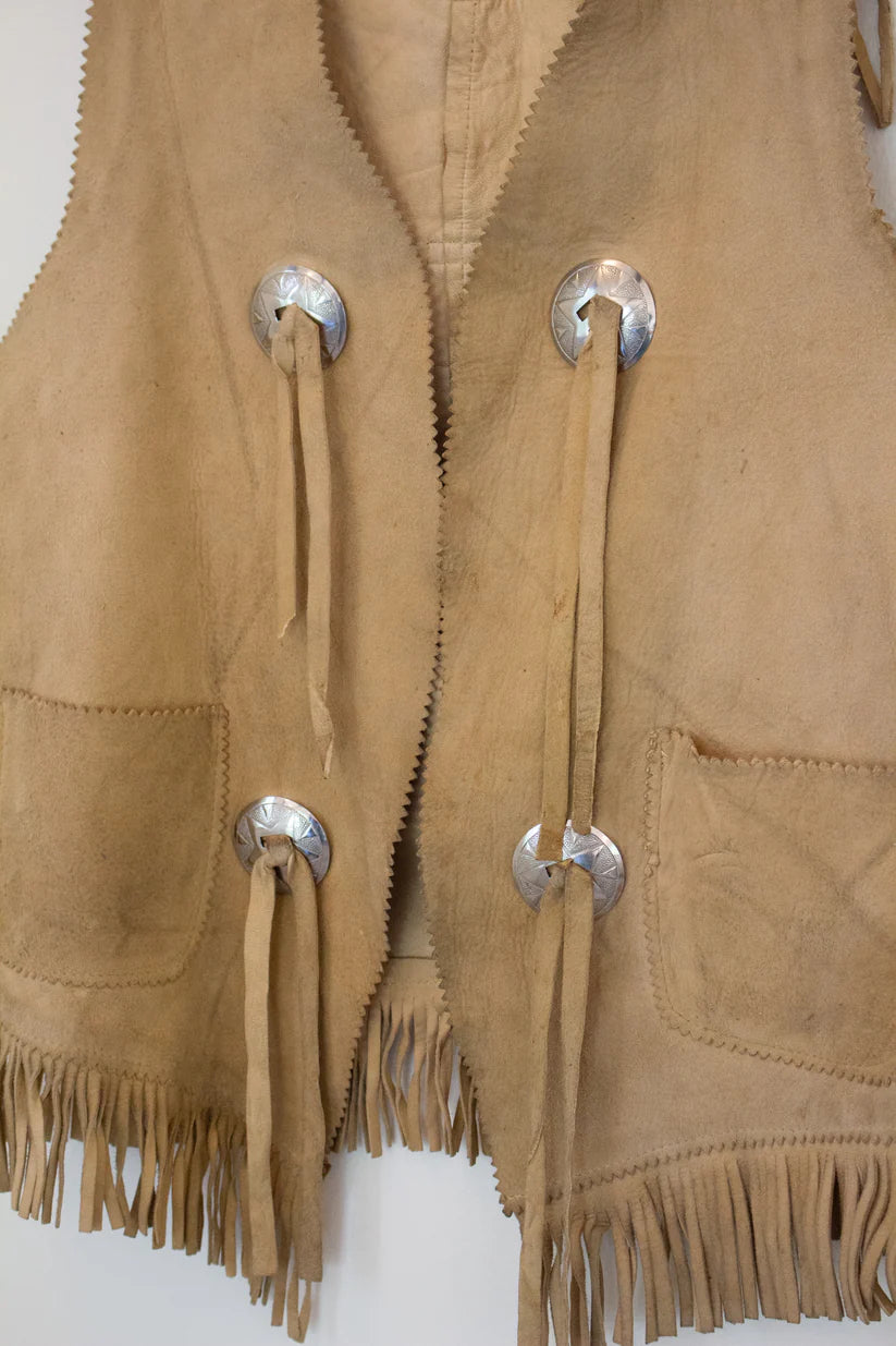 1936 Vintage Texas Centennial Suede Leather Vest
