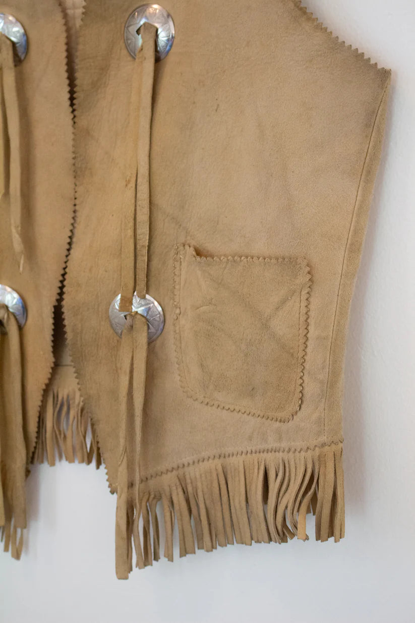 1936 Vintage Texas Centennial Suede Leather Vest