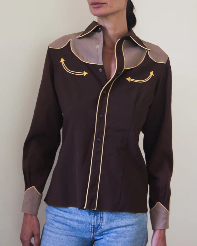 1950s Vintage H Bar C Ranchwear Western Shirt with Smile Pockets