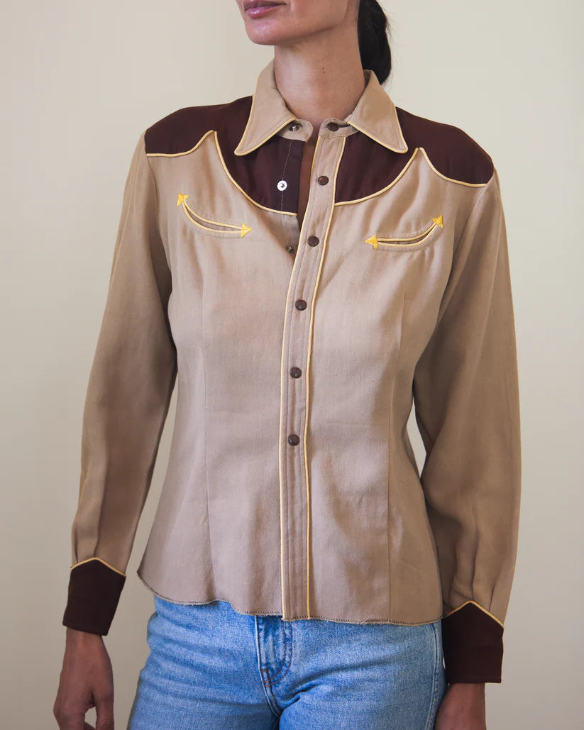 1950s Vintage H Bar C Ranchwear Western Shirt with Smile Pockets