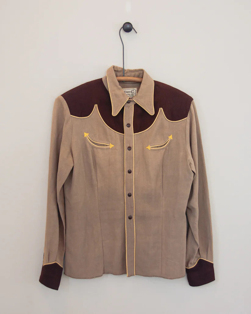 1950s Vintage H Bar C Ranchwear Western Shirt with Smile Pockets