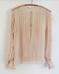 1980's Chanel Chiffon Blouse with Ruffle Sleeves