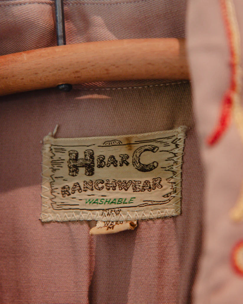 H Bar C Ranchwear 1950s Vintage 'Playing Cards' Embroidered Western Pearl Snap Shirt