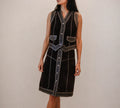 Palena 1970s Vintage Reversible Leather Skirt & Vest Set