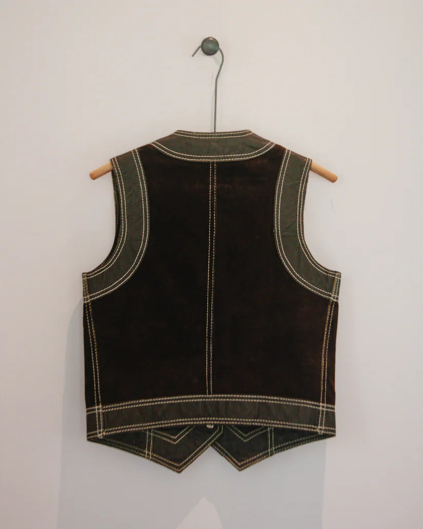 Palena 1970s Vintage Reversible Leather Skirt & Vest Set