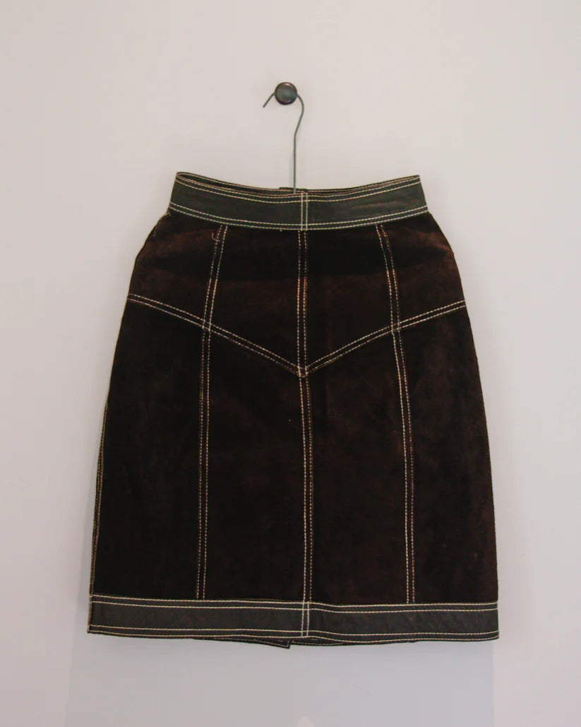 Palena 1970s Vintage Reversible Leather Skirt & Vest Set