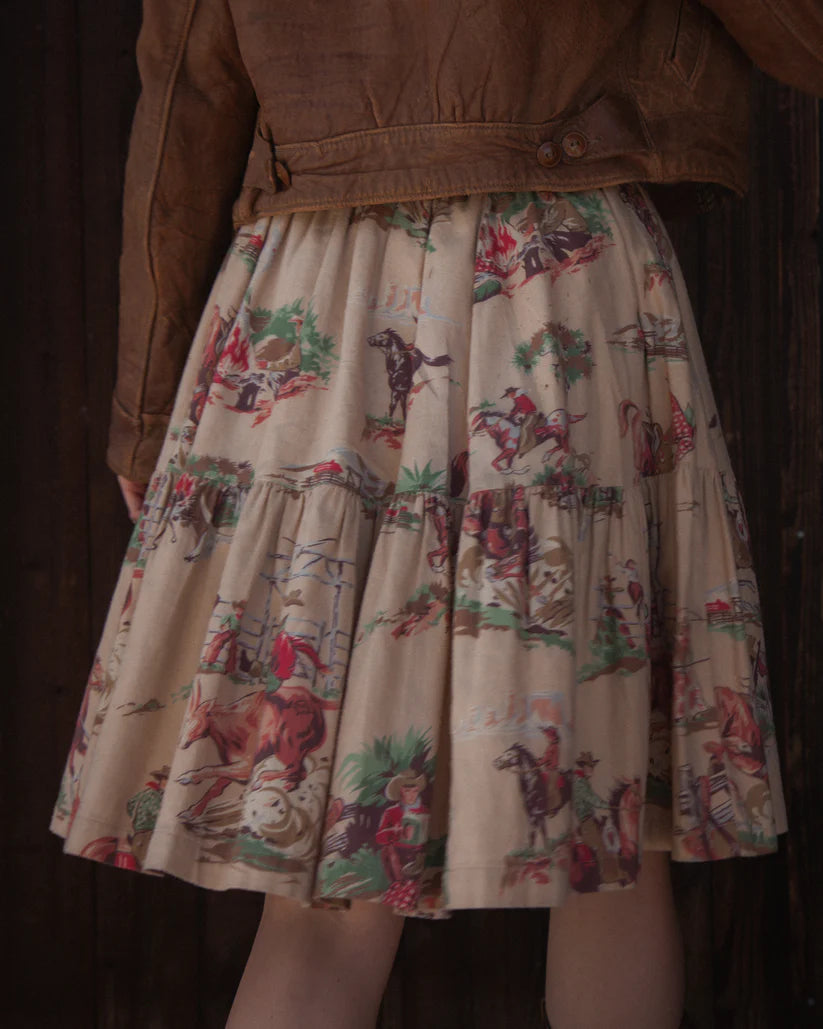 Ralph Lauren Vintage Cowboy Print Skirt