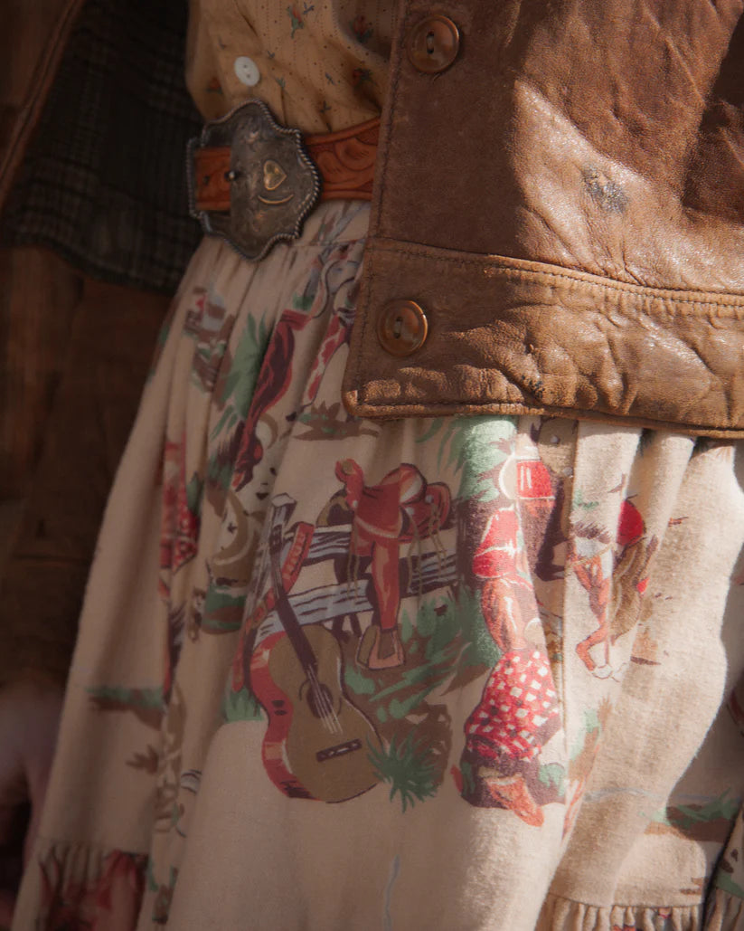 Ralph Lauren Vintage Cowboy Print Skirt