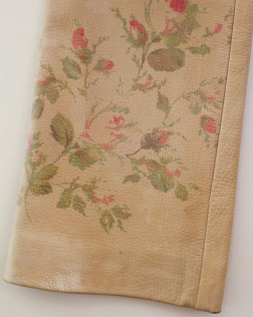 Ralph Lauren Vintage Painted Leather Pants With Roses