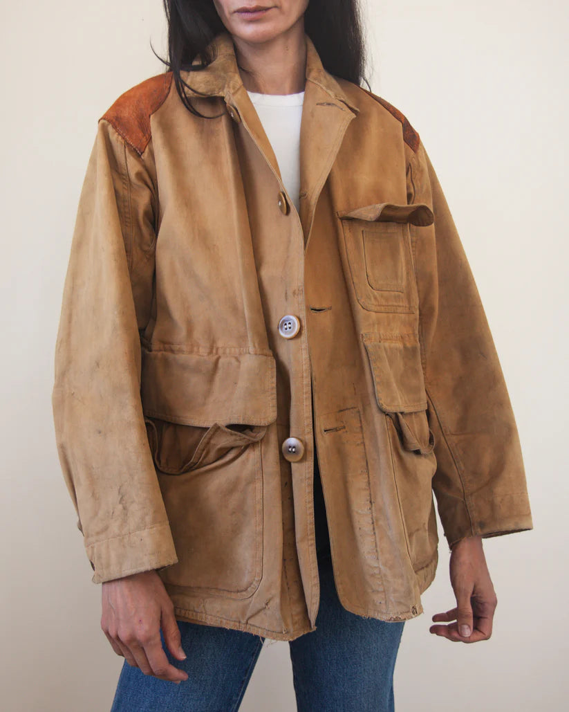 Remington 1950s Vintage Hunting Jacket with Leather Shoulders
