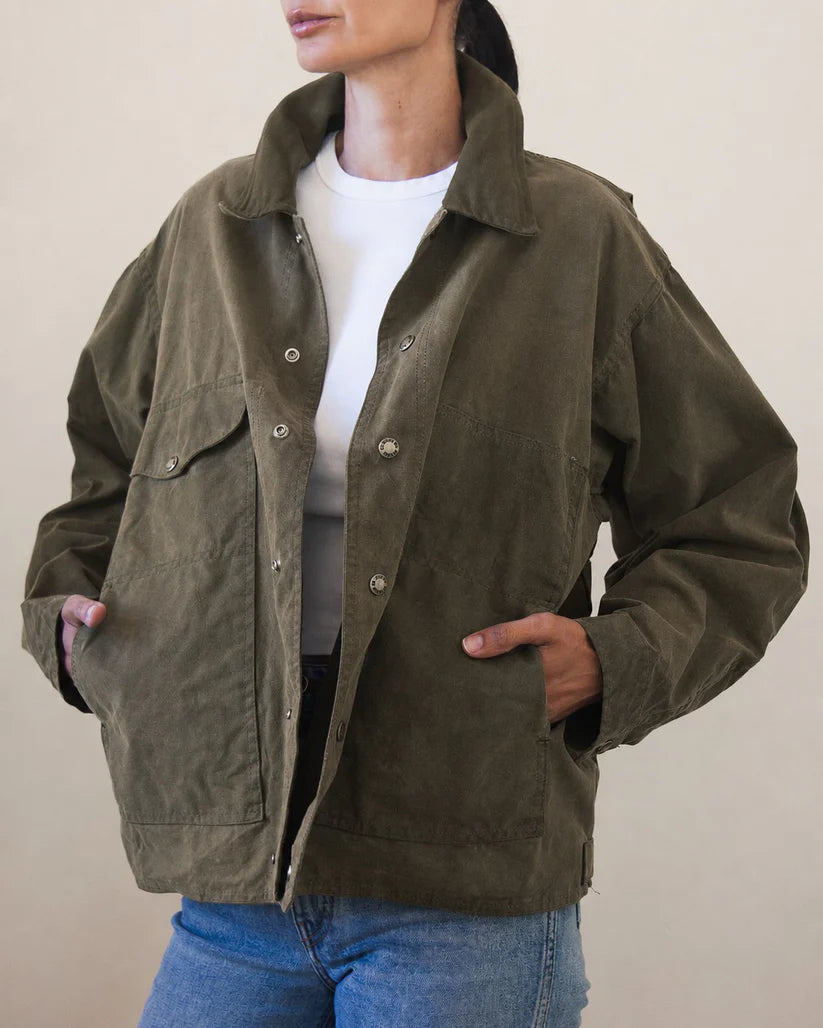Vintage Filson Tin Cloth Jacket with Moleskin Collar and Elbow Patches
