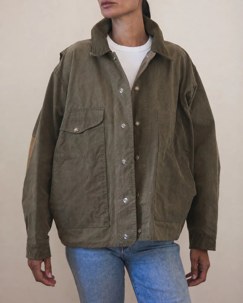 Vintage Filson Tin Cloth Jacket with Moleskin Collar and Elbow Patches
