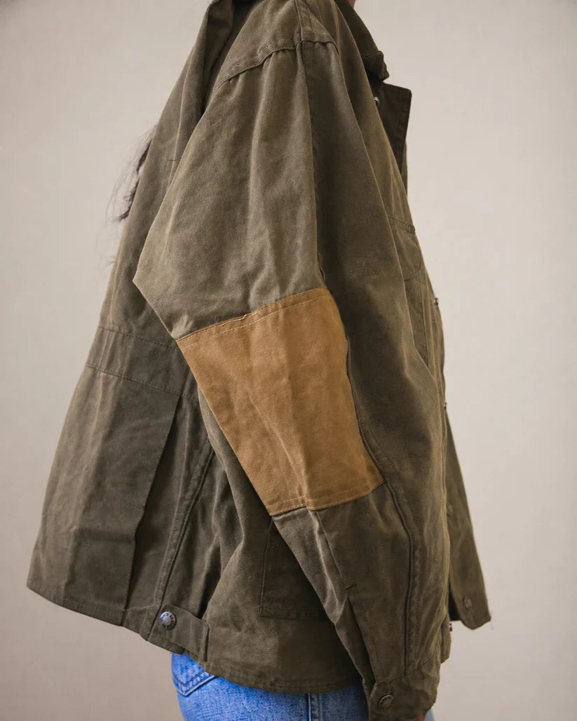 Vintage Filson Tin Cloth Jacket with Moleskin Collar and Elbow Patches