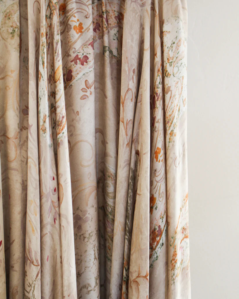 Vintage Ralph Lauren Floral Print Strapless Silk Gown