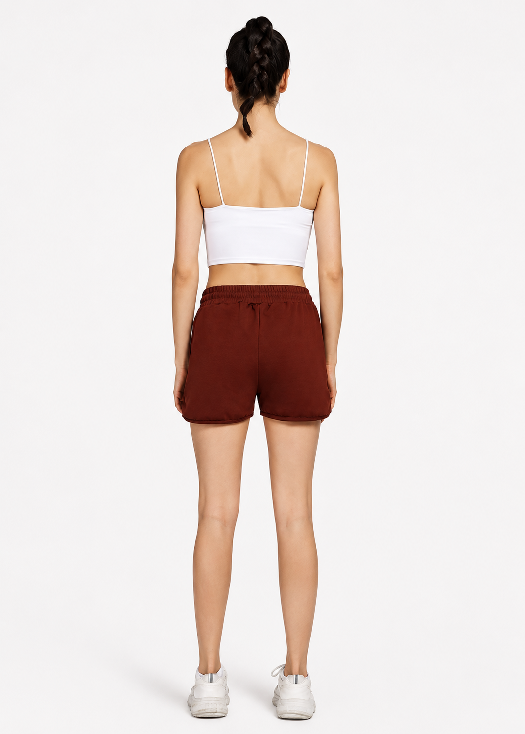 Women's Casual Letter Print Drawstring Side Slit Shorts – Camel Slim Fit Summer Lounge Shorts