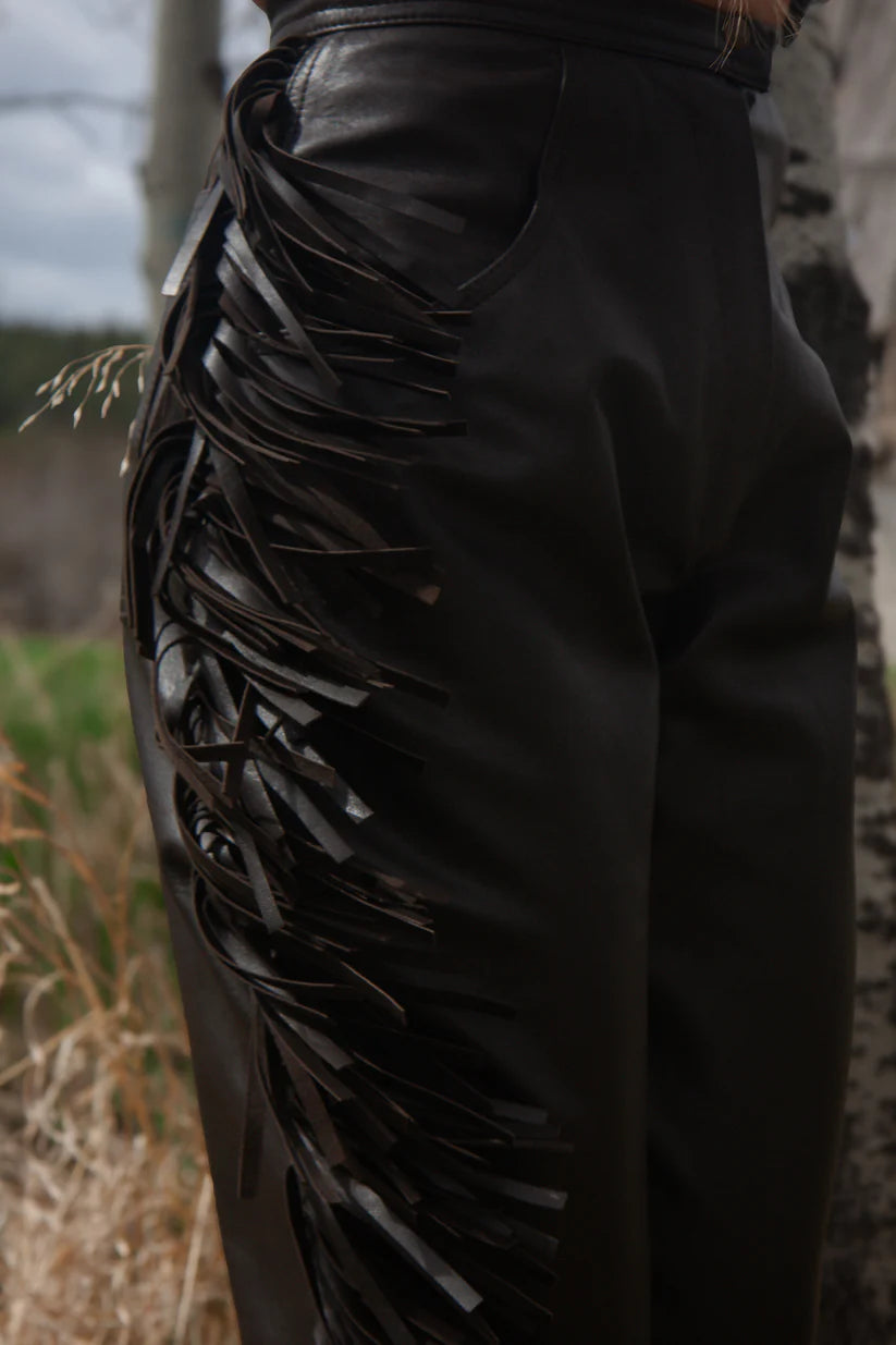 Yves Saint Laurent Vintage Fringe Lambskin Leather Knickers